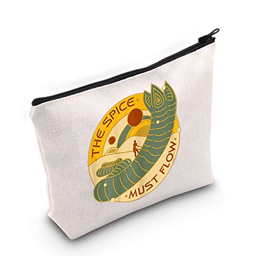 TOBGBE Dune Gift Dune Book Inspired Makeup Bag Dune Book Series Fans Gift The Spice Must Flow Cosmetic Bag (Spice Must Flow) TOBGBE Dune Gift Dune Book Inspired Makeup Bag Dune Book Series Fans Gift The Spice Must Flow Cosmetic Bag (Spice Must Flow)