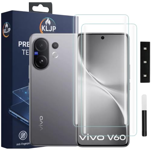 Image of Premium HD+ UV Tempered Glass Screen Protector For Vivo V60 5G (Pack 2) Full Adhesive UV Curved Screen Protector Case Friendly HD Clarity with Installation Kit