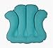 ObboMed HB-1200N Luxury Inflatable Terry Cloth Shell Spa Neck Support Bath Pillow with 4 Suction Cups for Bathtub, Hot tub, Jacuzzi, Whirlpool, Home Spa tub - Color : Tiffany Blue