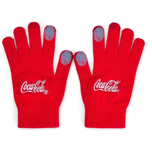 The Gift Scholars Gants d'hiver Coca-Cola sous licence officielle - Gants chauds unisexes pour écran tactile - Pour sports de plein air
