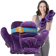 SunnyBay Microwavable Heated Hand Warmer Gloves for Women and Men, Weighted Arthritis Gloves for Women for Pain, Stay-on Wrist Elastic and Bulk-Free Grip for Maximum Functionality, PairSmall