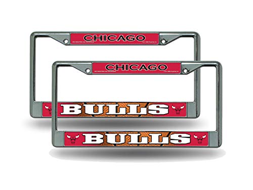 Chicago Bulls NBA Chrome Metal License Plate Frame - Set of 2 Frames