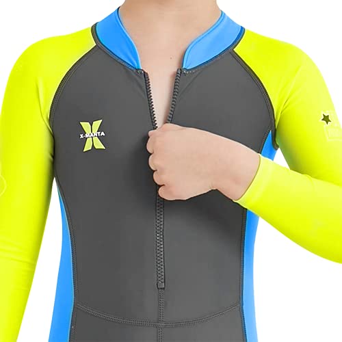 IMEKIS Kids Girls Boys Full Wetsuit Rash Guard Long Sleeve Zippper One Piece Swimsuit Swimwear Summer Bathing Suit 2-8T2