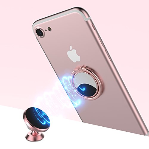 Icheckey Smart Phone Ring Holder Mirror Series Stylish 360° Adjustable Ring Stand Grip Mount Kickstand For Iphone 7/7 Plus, Galaxy S8/S8 Plus And Almost All Cases/Phones (Rose Gold) #TOP6
