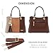 Pomelo Best Purses and Handbags for Women with Multiple Pockets, Leather Top Handle Satchel Fashion Tote Shoulder Bags for Ladies, Brown Combination Fall
