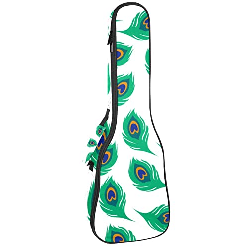 Sac ukulélé étanche rembourré imprimé paon élégant