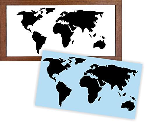 World Map Stencil for Painting Signs, Reusable & Thick, by Barn Star