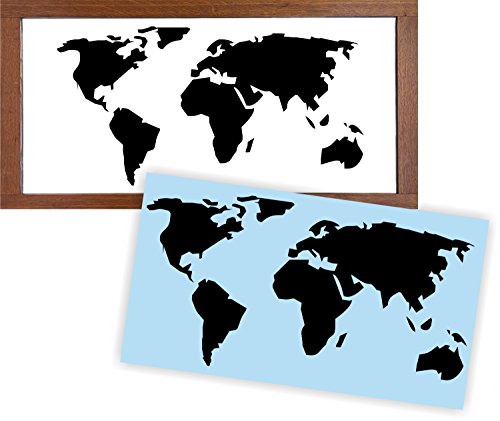 World Map Stencil For Painting Signs, Reusable & Thick, By Barn Star #TOP28