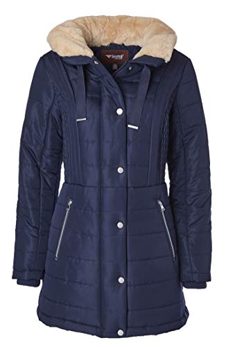 Sportoli Winter Coats for Women Hooded Quilted Puffer Jacket with Fur Collar2