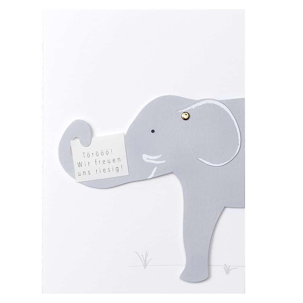 Räder Karte Tierische Babykarte Elefant