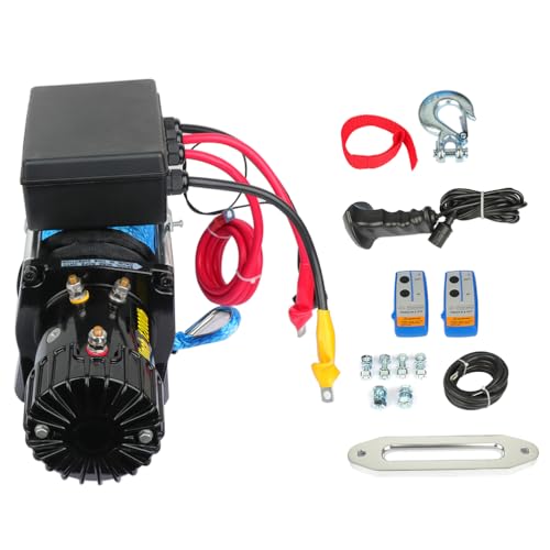 Winche eléctrico ECCPP 12000LBS 12V cuerda sintética miniatura 4