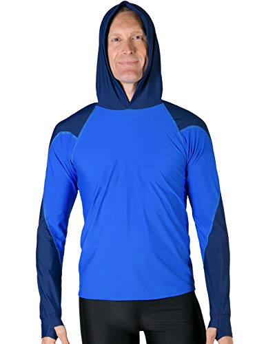 Tuga Men's Swim Crest Rash Guard with Relaxed Hoodie, UPF 50+, Made in USA2
