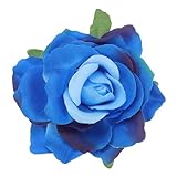 PATIKIL Rose Boho Hair Clips, Fabric Flower Brooch Pins for Women Wedding Party Dance Dress Clothes Accessories Valentine's Day Gifts, Colored Blue