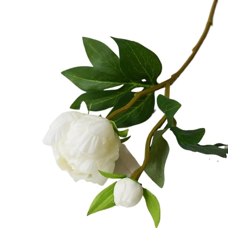 MBACODAI Mini Ramo de peonías Artificiales de Seda de 2 Tallos, Ramo Realista for decoración de Bodas y hogar, arreglo Floral Artificial sin Mantenimiento.(4)
