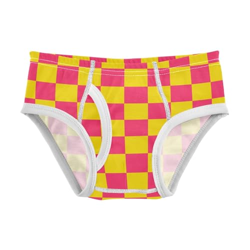 Red Yellow Buffalo Checkered Toddler Boy's Underwear 2T