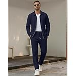 UOUA Mens 2 Piece Tracksuits Set Casual Jacquard Sweatsuits Outfits Full-Zip Jakcet & Loose Jogging Pants - Image 3
