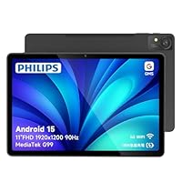 【PHILIPS タブレット T8015 国内正規品】11インチFHD/Android 15/90Hzリフレッシュレート/MediaTek G99 (6nm)/6GB/128GB+1TB拡張/8000mAh+18W急速充電/顔認証/GPS/Wi-Fi5/分割画面/ワイヤレス投影/ユーザー補助/保護者制限付き/学習・ビジネス・キッズ対応 AI搭載 高性能タブレット(グレー)