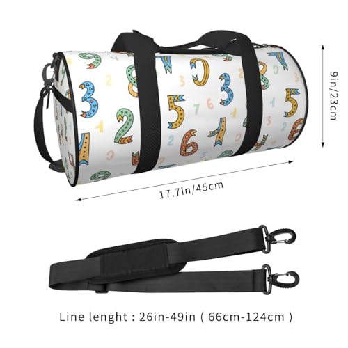 Large Duffle Bag for Travel - Math Number Print Cartoon Gym Bag for Women Men, Foldable Travel Bags for Women Men with Zippered Multiple Pockets2