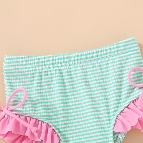Image of HAPPYMA Baby Swimsuit Toddler Girl Bathing Suit Summer Stripe Bikini Set Beach Two Piece Swim Wear