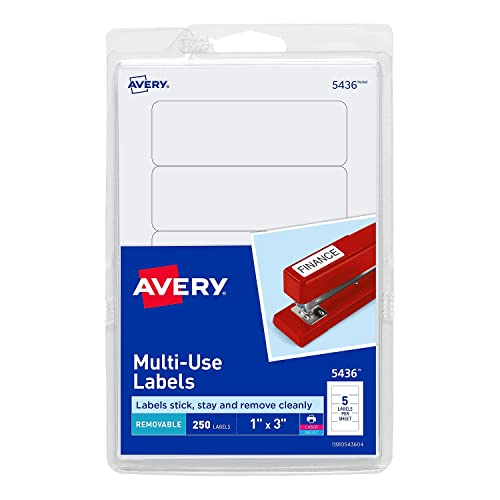 Avery 166223 Laser/Inkjet Multipurpose Labels 1-Inch X 3-Inch White 5 Labels/Sheet #TOP22