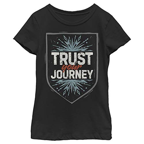Girl's Frozen 2 Trust Your Journey Crest T-Shirt - Black - Large
