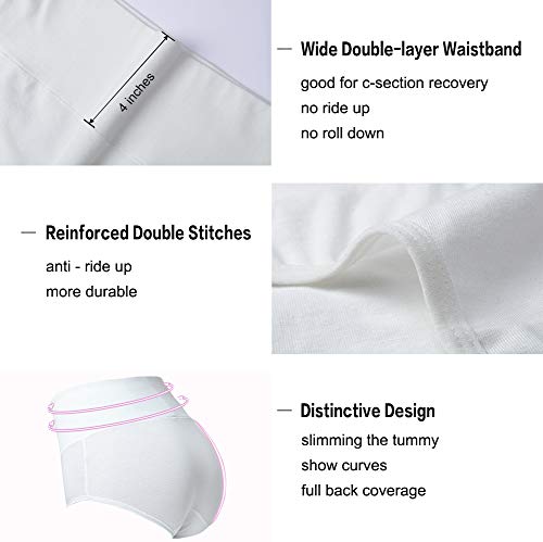 Image of Innersy Women's 5 Pack High Waist Tummy Control Solid Color Cotton Briefs Panties
