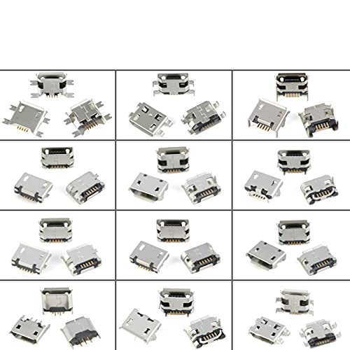 60pcs/lot 5 Pin SMT Socket Connector Micro USB Type B Female Placement 12 Models SMD DIP Socket Connector