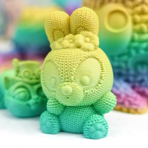 Image of Gratkit Matte Rainbow PLA Filament 1.75mm, Color Change 3D Printer Filament, + /-0.03mm, Multicolor Gradient 3D Printing Filament High Speed Matte Rainbow Grape Crush