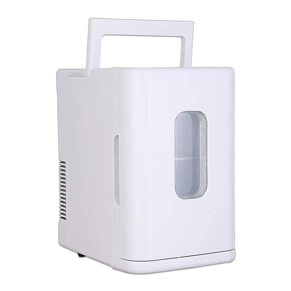 NOALED Mini refrigerador, mini refrigerador portátil para automóvil con capacidad de 10 litros, perfecto para automóvil/barco/autoconducción/camping/exterior (amarillo) (blanco)