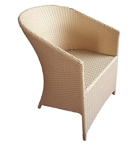 Image of Artic Fashion D-15 Chairs Table Set 4+1 Wicker Patio Furniture Sets 4 Chair and 1 Table for Garden Balcony Bedroom Powder Coated Frame Uv Protected Wicker (Cream)