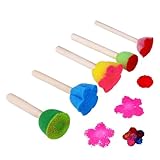 Timbri in spugna, pennelli in spugna | Forniture per pittura da 5 pezzi per disegnare -Strumenti di disegno per artigianato in schiuma multi-dimensione Pittura per acrilico fatto a mano pe