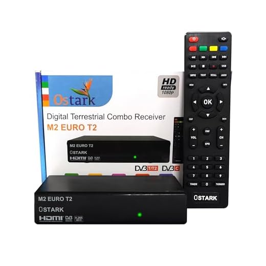 Ostark Euro T2 TNT Récepteur Terrestre TDT TDT2 FTA DVB-T2 DVB-C, H265 HEVC Full HD PVR, Double USB, Double LNB pour Deux télévisions, SCART, HDMI Coaxial