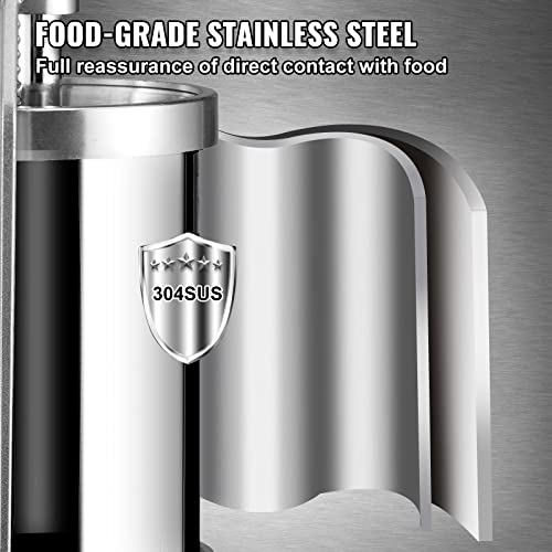 Image of VEVOR Sausage Stuffer, 5LBS /3L Stainless Steel Homemade Sausage Maker,Vertical Meat Filling Kitchen Machine, Packed 3 Stuffing Tubes