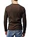 H2H Men's Waffle Knit Slim Long Sleeve Button Up V Neck Henley Shirts Brown US L/Asia XL (KMTTL062)