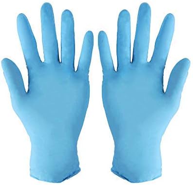 Disposable Nitrile Gloves Powder Free Household Cleaning Spa Hair Salon Gloves (100PCS M, Blue)