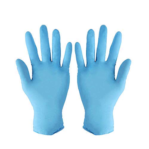 Disposable Nitrile Gloves Powder Free Household Cleaning Spa Hair Salon Gloves (100PCS M, Blue)