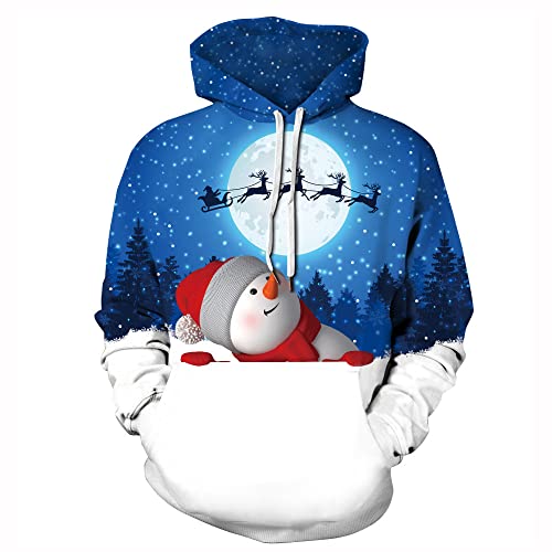 Sweat À Capuche Homme Moderne Tendance Urbain Mode Université Jeunesse Manches Longues Lâche Respirant Unisexe Veste Automne Hiver 3D Impression Noël Datation Couple Tenue Pullovers WH04 6XL Cover