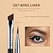 Jessup Angled Eyeliner Brush Set，3pcs Pro Precision Eye Liner Brush Fine Winged Ultra Thin Slanted Gel Liquid EyeLiner Makeup Brushes, Black T345