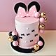 LaVenty Maus Kuchen Topper rosa Bogen Ohren Kuchen Dekorationen für Mädchen Geburtstag Babyshower Party Supplies