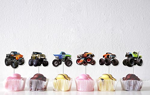Supoobe 22-0102 24 Pcs Monster Truck Cupcake Toppers thumb #2