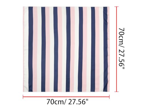Allegra K 70cm Stripe Print Square Scarves Kerchief Neck Head Scarf Neckerchief Headband for Ladies3