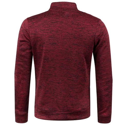 Men's Full Zipper Stand Collar Sweater Cardigan Casual Knit Sweater Loose Fit Sweaters with Zipper Pockets3