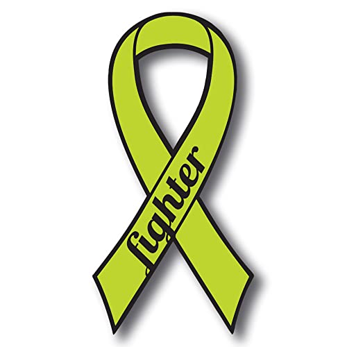 Image of Magnet Me Up Support Non-Hodgkins Lymphoma Cancer Fighter Lime Ribbon Magnet Decal, 3.5 x7 Inches, Automotive Magnet for Car Truck SUV, Support Loved Ones with Comforting Items, Crafted in USA