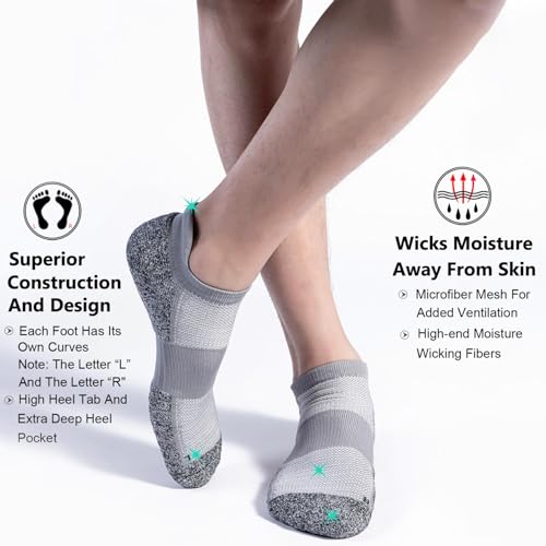 Image of No Show Sports Compression Socks for Men and Women Circulation 4 /8 Pack