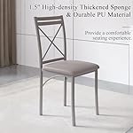 VECELO 5 Piece Dining Table Set for 4, Wood Grain Dinette with Chairs for Kitchen, Breakfast Nook, Small Space, Elegant Grey - Image 5