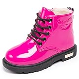 Daclay Kids Boots Children Boys and Girls Candy-Colored Waterproof and Velvet Boots