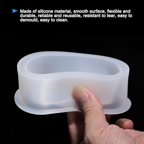 PATIKIL Silicone Planter Mold, Small Oval Planter Pot DIY Succulent Plant Mold for Home Garden Decor - Image 3