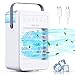 LIPONTAN Mobiles Klimagerät, Mini Luftkühler 5 IN 1 Klimaanlage Tragbare USB Verdunstungskühler mit Wasserkühlung, Persönlich Ventilator mit Timer, 3 Windmodi & 4 Geschwindigkeiten [600ml Wassertank]