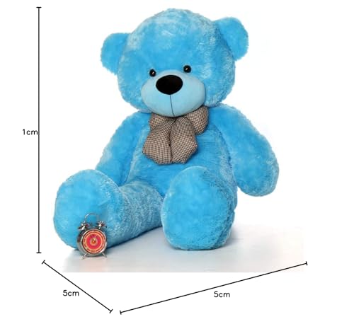 Image of HUG 'n' FEEL SOFT TOYS Soft Toys Long Soft Lovable Huggable Cute Giant Life Size Teddy Bear Child Safe Best for Birthday Gift Valentine Gift for Girlfriend 5 FEET Blue Plush & Stuffed Toys