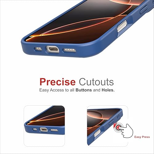 Image of for iPhone Case 16 Pro, [Anti-Yellowing Technology] [Military Grade Drop Protection] Shockproof Slim Hybrid Phone Case for iPhone 16 Pro- Indigo Blue